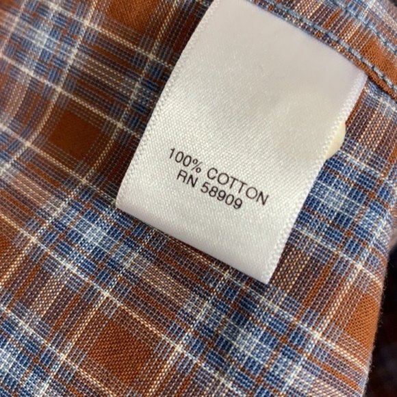 ROWM NWT MEN’S BLUE BROWN LONG SLEEVE SHIRT 2XT - Picture 7 of 7